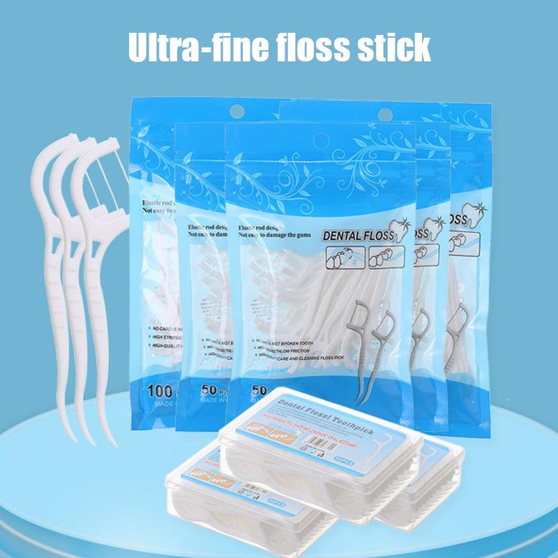 

50/100pcs Упакованные одноразовые зубные нити Flosser Picks Oral Dental Floss Pick