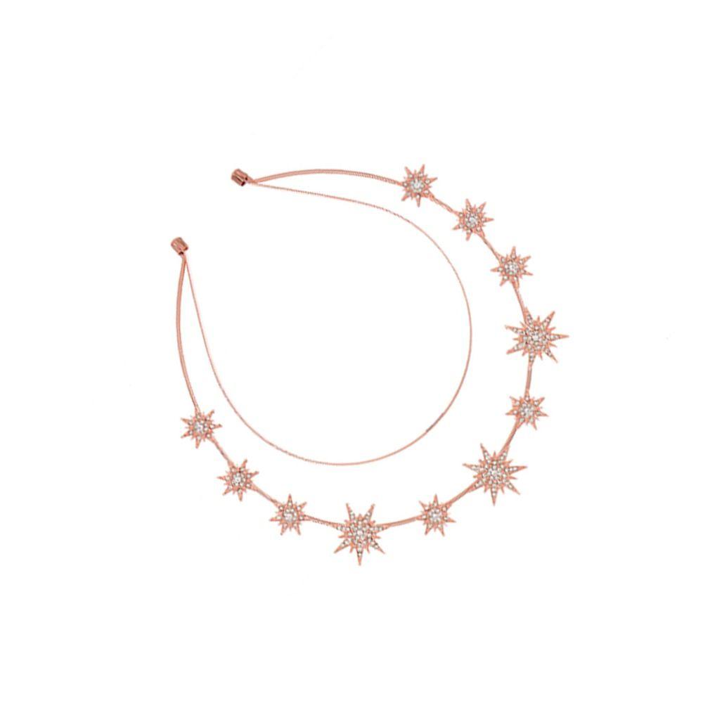 Crystal Star Zircon Hair Hoop Baroque Ins Tiara Headdress Ins Rhinestone Star Headband  Daily