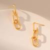 Geometric Minimalist Chain 18k Gold Plated Fashion Earrings For Women