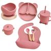 Silicone Children's Tableware Set - 6-Piece Divided Plate & Bowl Feeding Kit