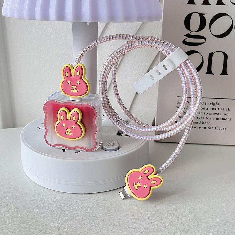 

5в1 милый мультяшный кролик телефон зарядное устройство защитный чехол для iPhone для iPad 20 Вт/18 Вт адаптер быстрой зарядки протектор аксессуары