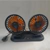 Multi-Voltage Car Fan | Dual Head USB Cooler | 2-Speed Adjustable | Auto Air Ventilation | 5V/12V/24V Compatible