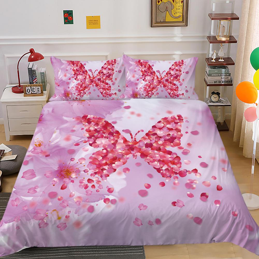 3D Printing Bedding Single Double Bed Full Size Pillowcase and Quilt Cover 2/3 Pieces of Microfiber Insect Printing Comfortable Home Decoration