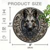 1pc Vintage German Shepherd Metal Wall Art Round Aluminum Sign for Home Decor