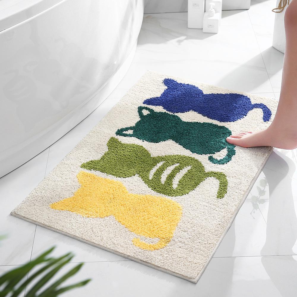 Cartoon Bathroom Bathroom Absorbent Non-slip Carpet Floor Mat Living Room Entry Simple Household Bedroom Door Mat