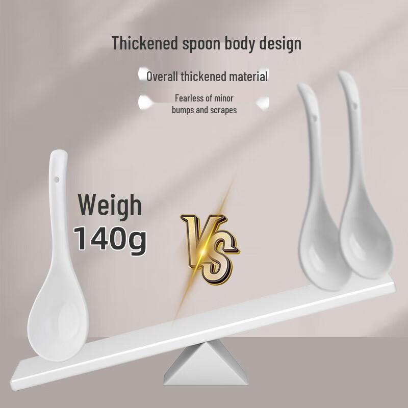 NHZHIW Ceramic Long Handle Soup Spoon