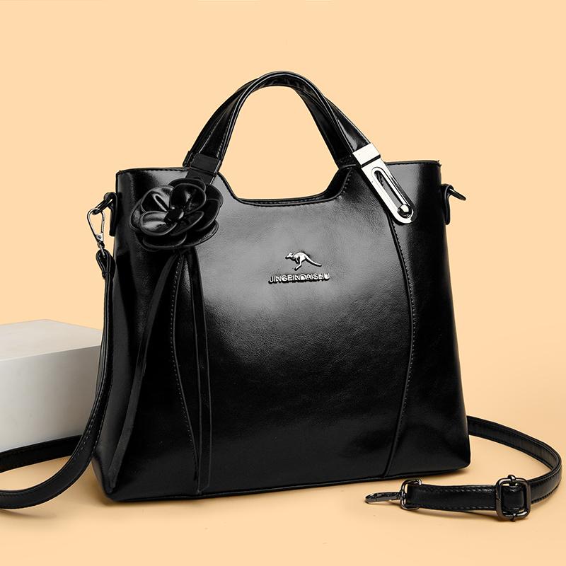 Middle-aged Handbag Mother Bag Women's Soft Leather Shoulder Crossbody Bag