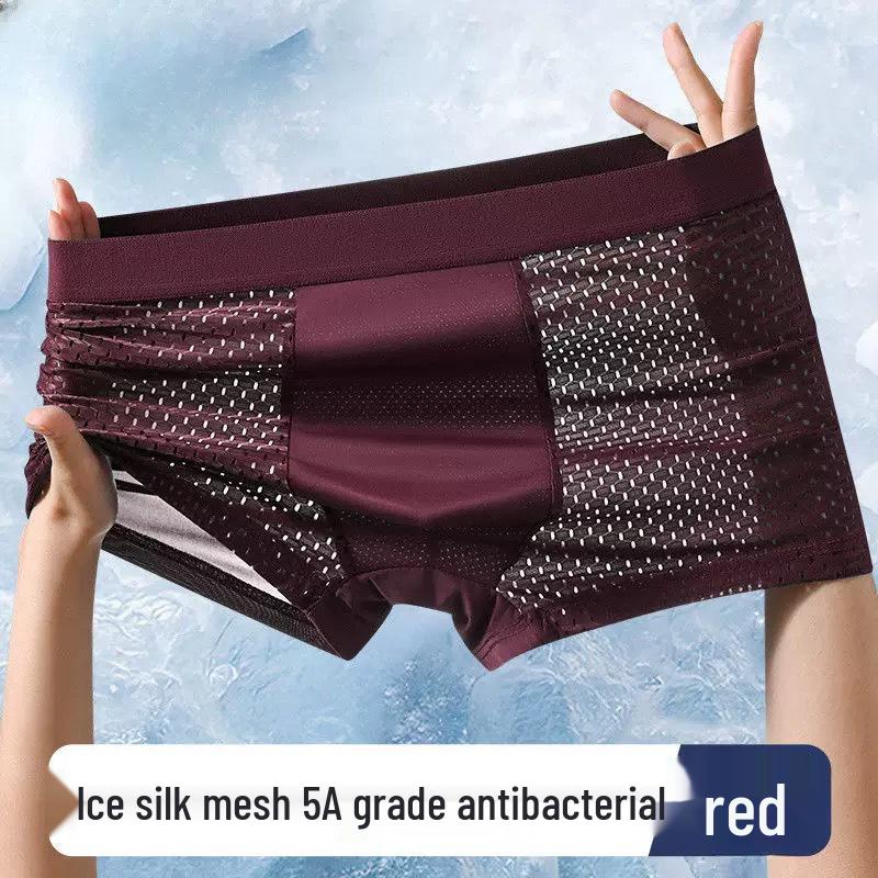 Ice Silk Men's Seamless Breathable Boxer Briefs
