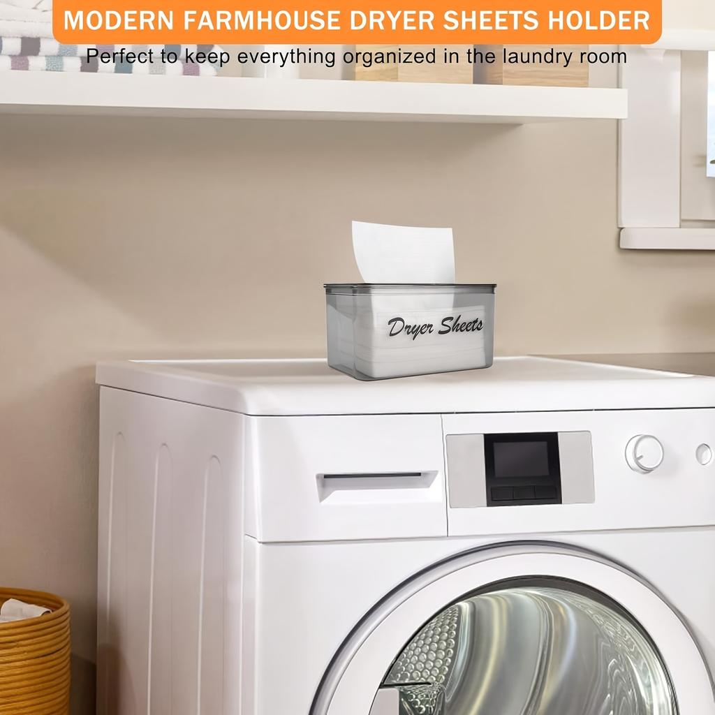 Dryer Sheet Holder, Dryer Sheet Container with Label, Tissue Box, Acrylic Storage Box Dryer Sheet Dispenser, Clear organisers