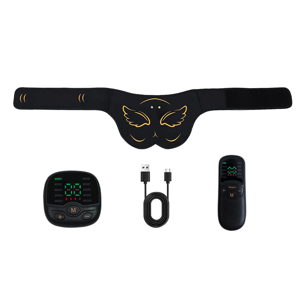 EMS Hips Trainer Butt Muscle Stimulator USB Charging Electronic Muscle Toner with Remote Control LED Display for Fitness Workout