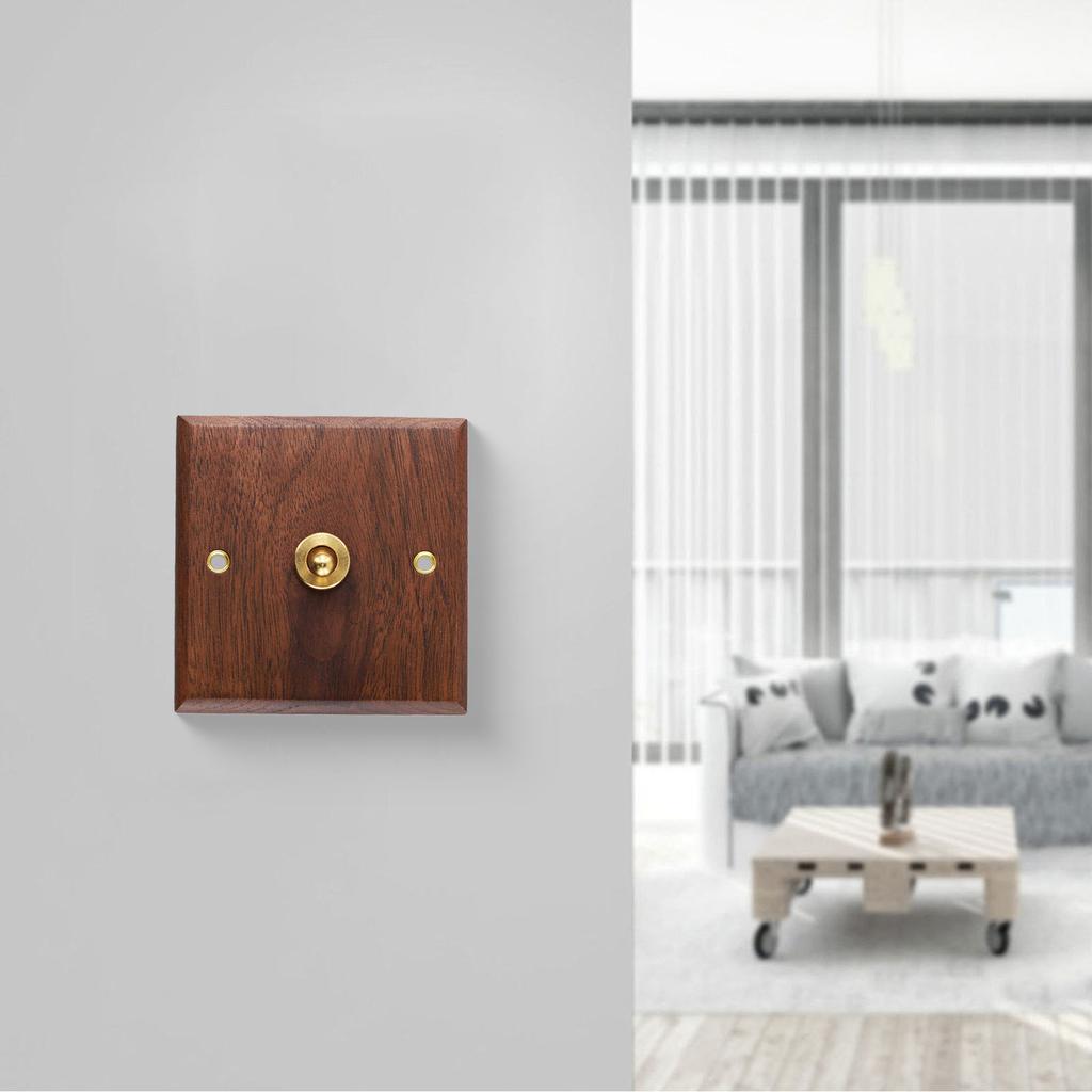 86x86mm Kipplichtschalter Handgefertigt Nussbaumholz Schalter Schalter Retro-Stil Einfache Installation Funktional Ästhetisch