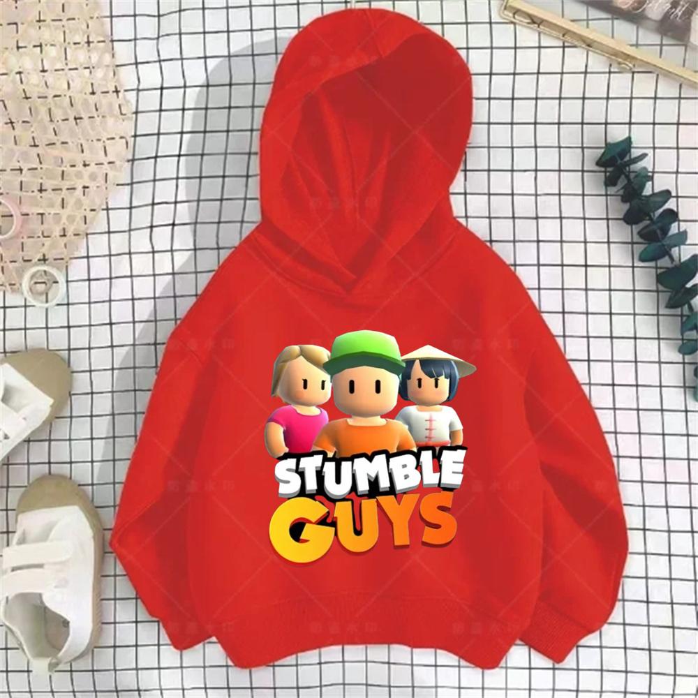 Stumble Guys Autumn Winter Sweatshirt Tops Hoodie Children's Hoodie Clothing Suitable for 3-12 Years Boys Girls Hood Outerwear