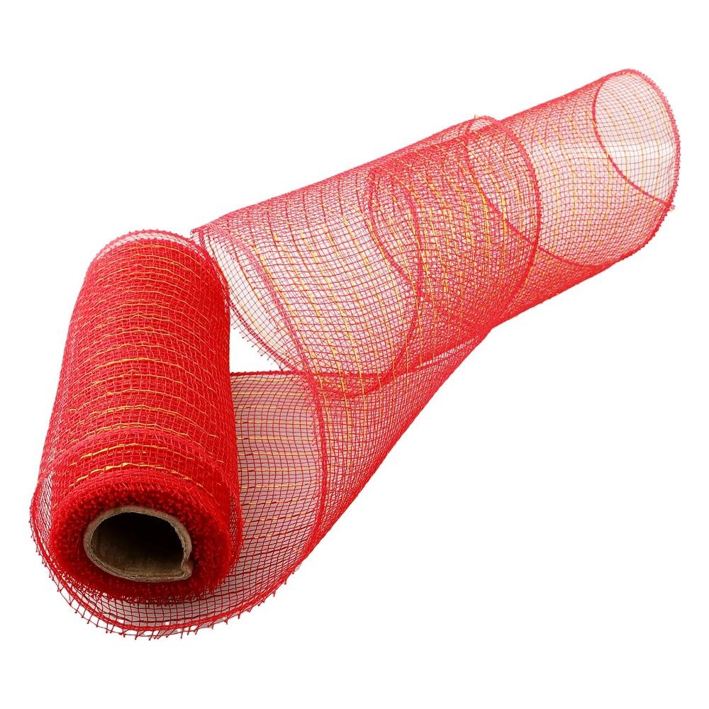 Shiny Christmas Decoration Mesh Ribbon 26cm Christmas Wrapping Ribbon  Gift Package