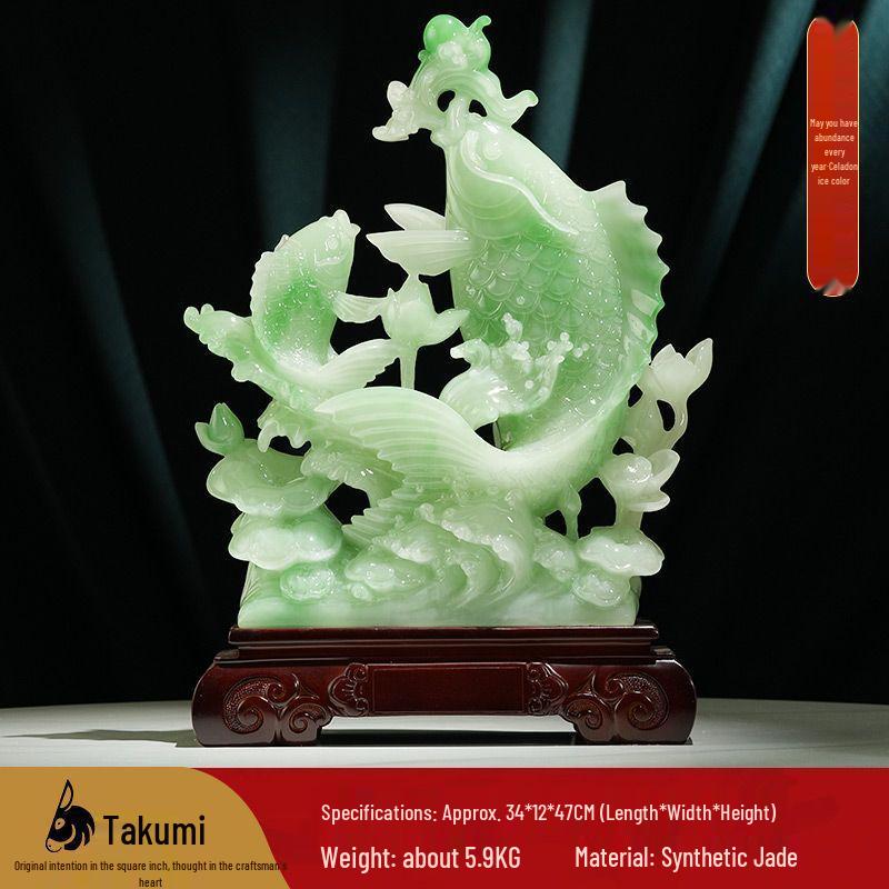 

Золотая Арована Нефритовая Фигурка: Годовой бестселлер для декора гостиной или офиса; Идеальный подарок на новоселье или открытие