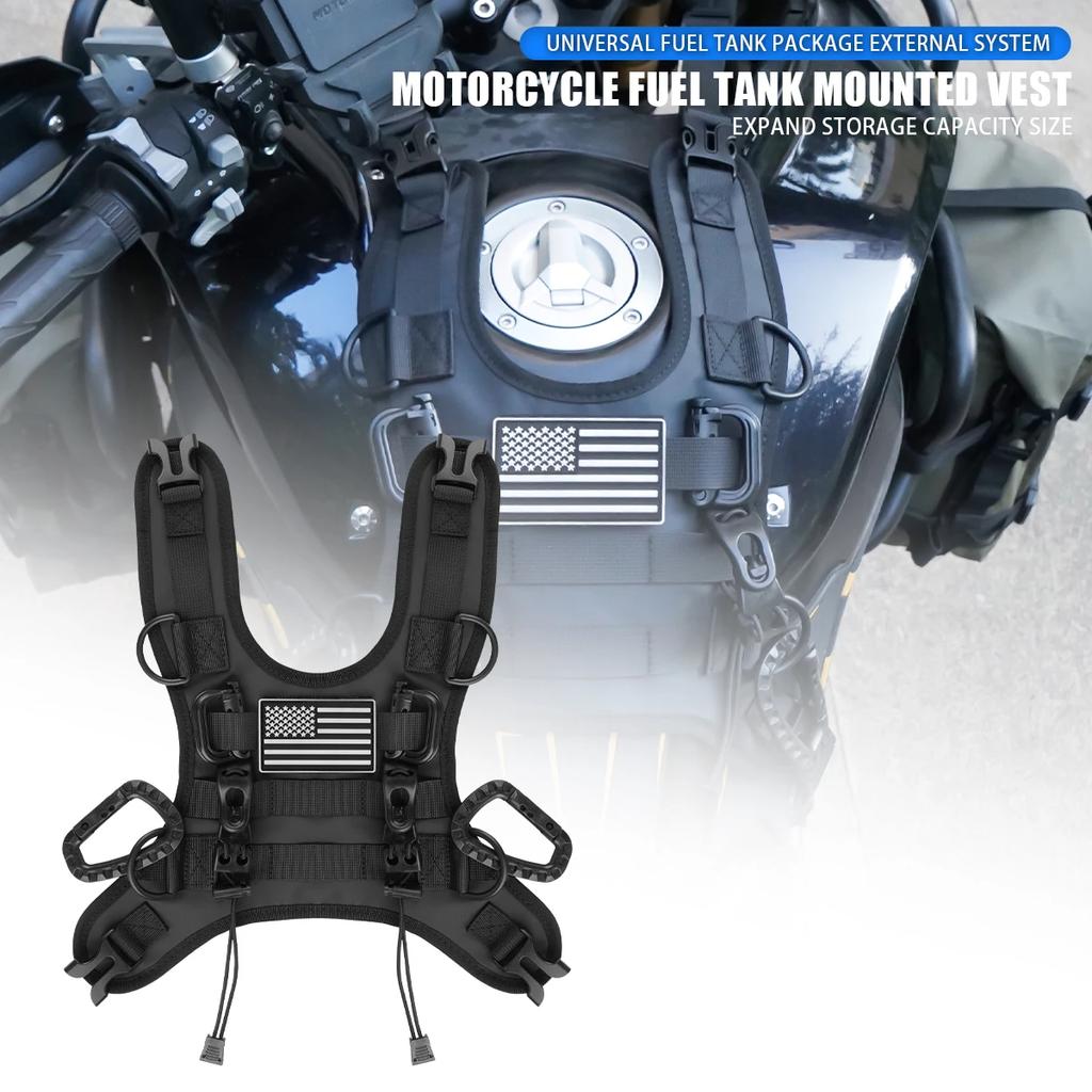 Motorcycle Fuel Tank Bag Base Vest Portable Motorbike Tank Bags Mounting Kit for Universal Off-road Motorcycle Fuel Tank Pack
