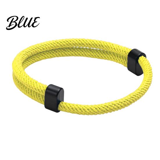 Adjustable Sports Bracelet Men Rope Braided Casual Solid Nylon Color