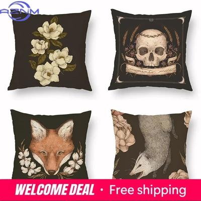 Home Decor Floral & Animal Skull Patterned Pillow Covers Pattern Cushion Cover Suitable For Sofa Bedroom Car Pillow Cover