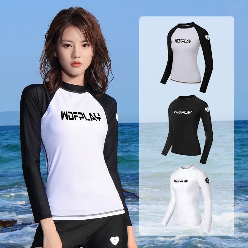 Womens UV Protection Rash Guard Set Long Sleeve Top Pants Surfing Snorkeling Diving Water Sports