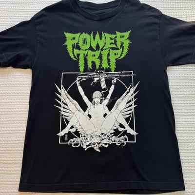 T-shirt Noir Homme Power Trip Band Punk Rock Metal Graphique S-5XL