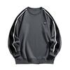 Men's Solid Color Round Neck Long Sleeve Sweatshirt Men's Sports Large Size Casual Round Neck Sweatshirt