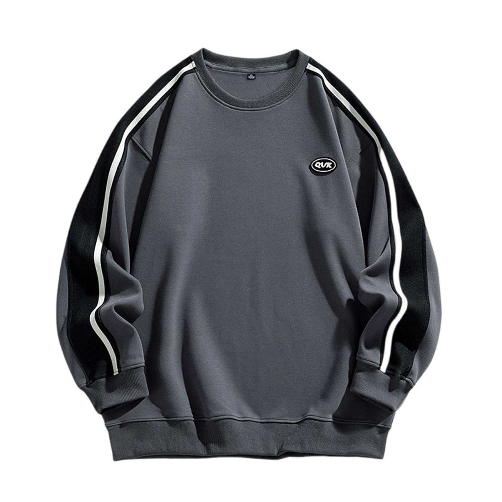 

Men s Solid Color Round Neck Long Sleeve Sweatshirt Men s Sports Large Size Casual Round Neck Sweatshirt XXL