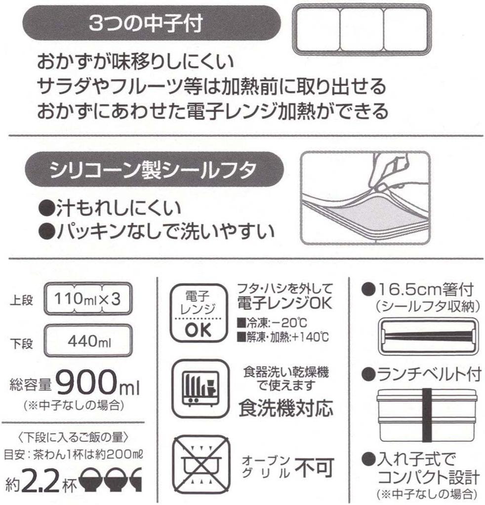 Skater Nutritionally Balanced Lunch 2 Silicone Inner Slim Core Powder Pastel Made In Osaka Public University X Skater Collaboration SSLW9B Box, Tiers,