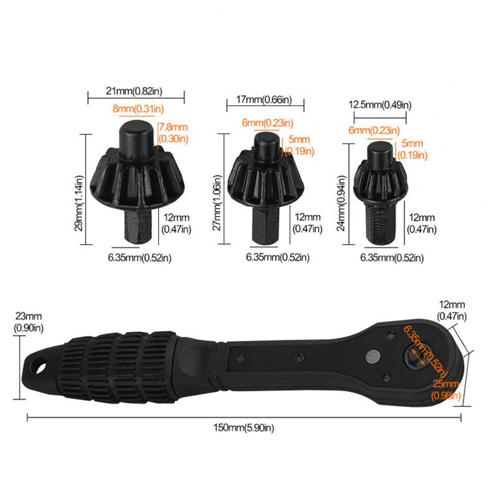 Electric Drill Chuck Key Universal Double-ended Ratchet Drill Chuck Key Multifunctional Wrench Key Multifunctional Wrench