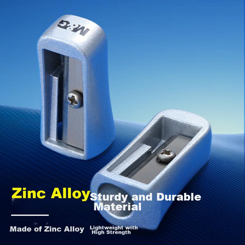M&G (M&G) Stationery Zinc Alloy Pencil Sharpener, Portable Durable Office Supplies, Single Pack APS912F3