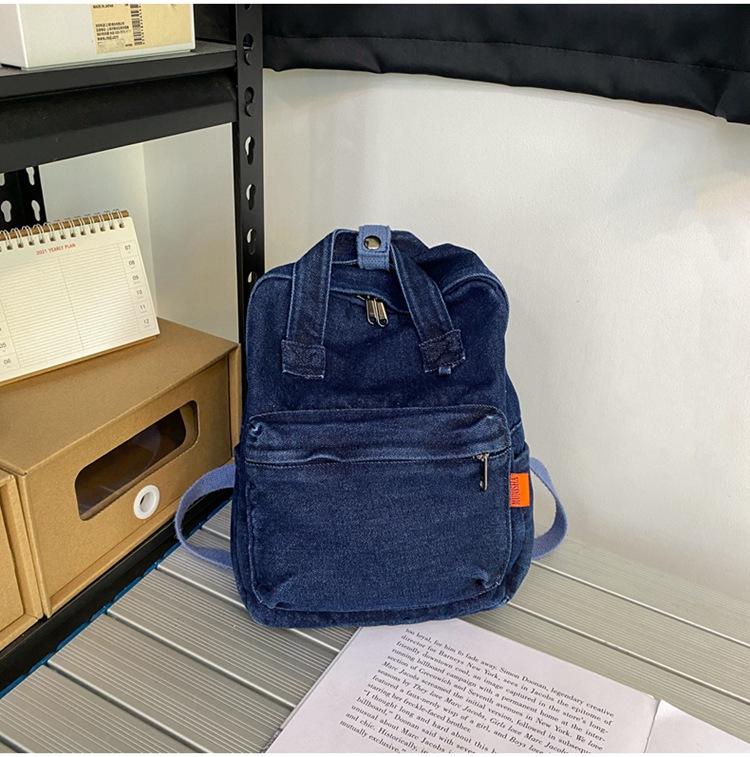 Small Denim Backpack Vintage Denim Backpack for Women Men Mini Lightweight Backpack Travel Bag Rucksack School Handbags College