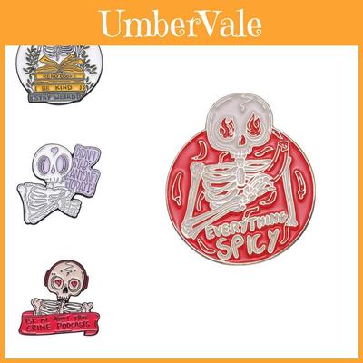 Unique Skull Letter Brooch For Halloween Festivities Stylish Punk Metal Pin