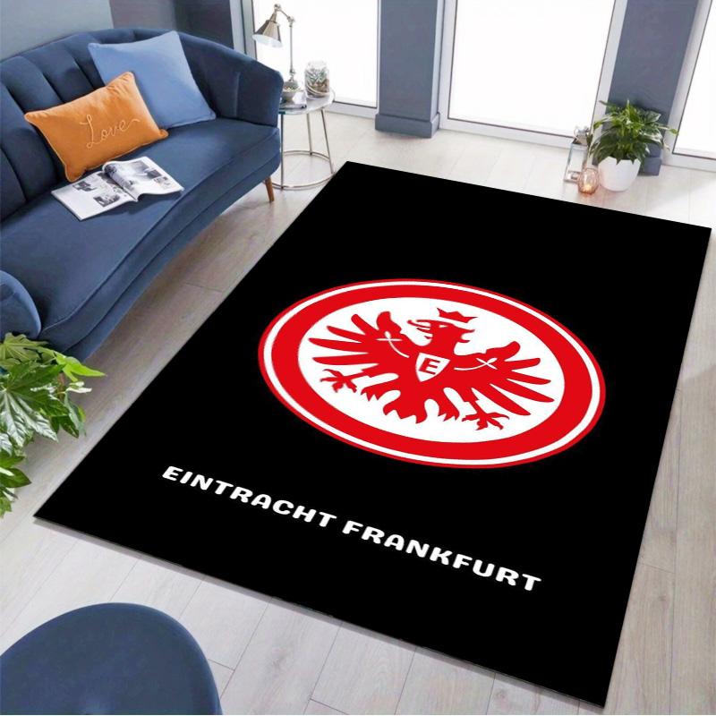 Eintracht Frankfurt Team Eagle Logo Print Rug, Non Slip Floor Mat for Living Room Bedroom Football Fan Home Decoration