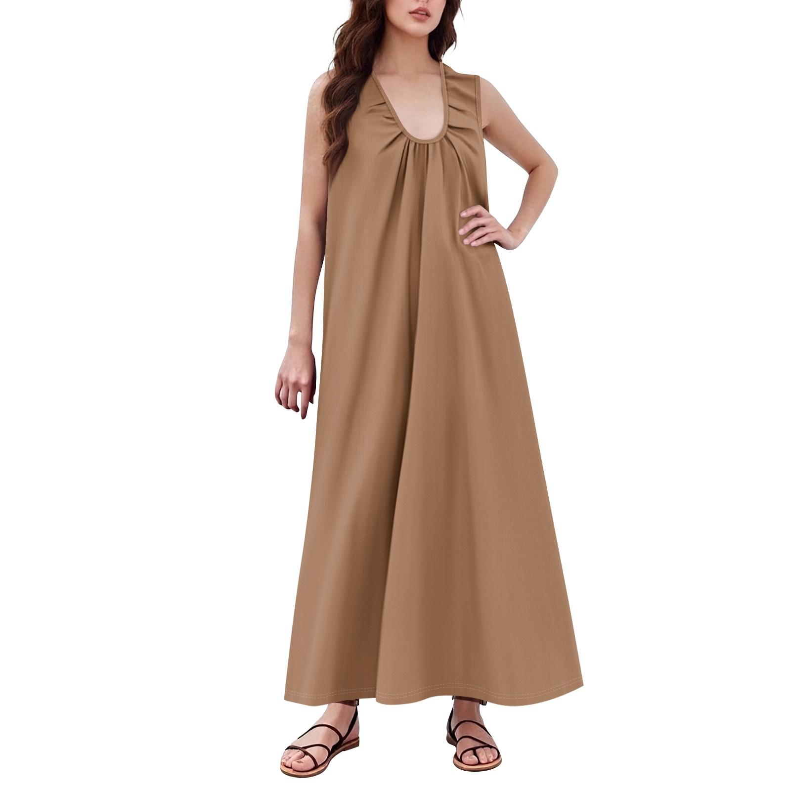 

Женская повседневная свободная длинная юбка А-силуэта с большим подолом L верблюд