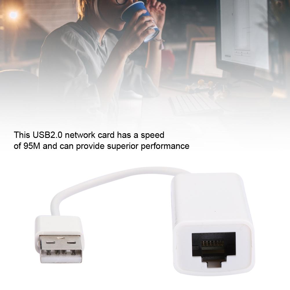 USB2.0 Ethernet Adapter RJ45 White ABS RTL8152B Chip Computer External Network Card