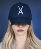 Bajal Va Big Logo Oversized Buckle Cap Navy