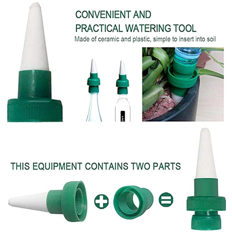 2-10Pcs Lazy Ceramic Automatic Self-Watering Device for Plants, Plant Watering Tool with Drip Irrigation System
