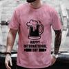 T Shirt for Men Happy International Beer DAY Graphic Y2k Clothes Male Drinking Party Team Matching Streetwear Short Sleeve Tees