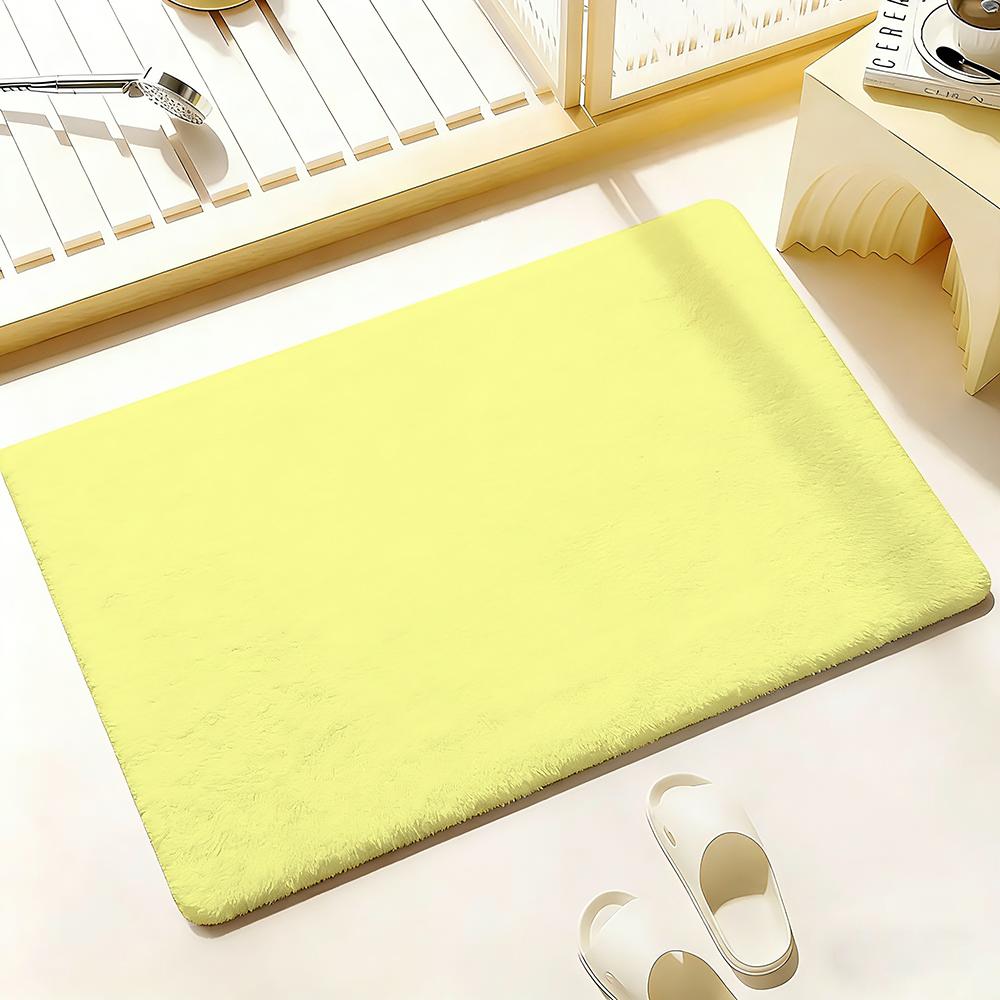 Solid color Floor Mat Bedroom Living Room Flannel Door Mat Non-Slip Home Decor