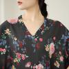 DIMANAF New 2026 Women Plus Size Spring Summer Beach Vintage  Floral Print Black Long Dress Loose Oversize Maxi