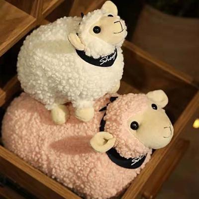 Sheep Plush Toy Ultra Soft Decorative Fluffy Kawaii Lamb Baby Accompany Sofa Toy for Birthday Gift