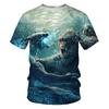 Summer Round Neck 3D Godzilla Pattern Printed Top Fashionable Casual Short Sleeved Children's Boy T-shirts