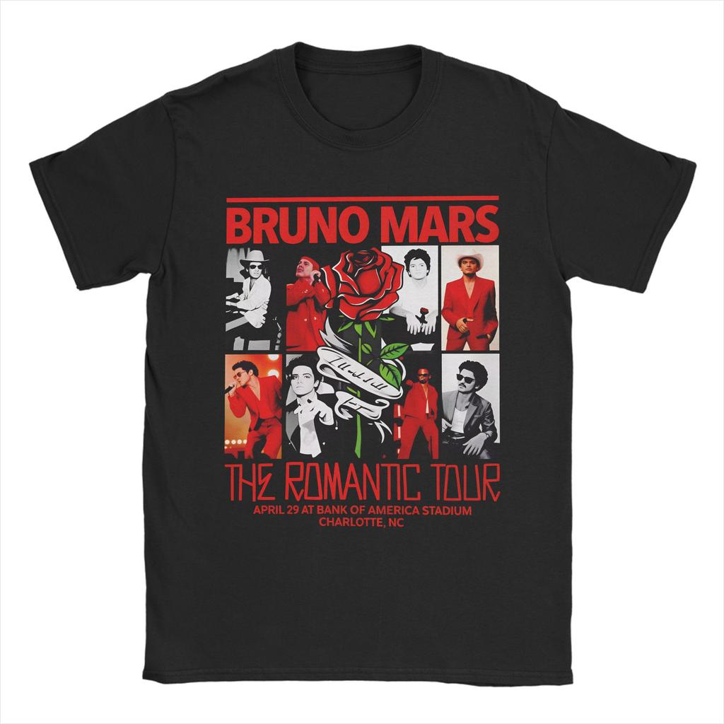 Brunos Mars The Rounisextic Tour Tshirt Summer Harajuku T Shirts Unisexs Pure Cotton Crewneck Oversized Tees Short Sleeve Tshirt