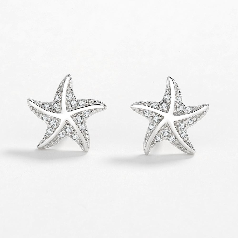 

Изысканные серьги из стерлингового серебра с пентаграммой и цирконом для женщин. Простые серьги в виде морской звезды, ювелирные изделия из стерлингового серебра, подарок на выпускной, вечерние серебряные украшения серебряный