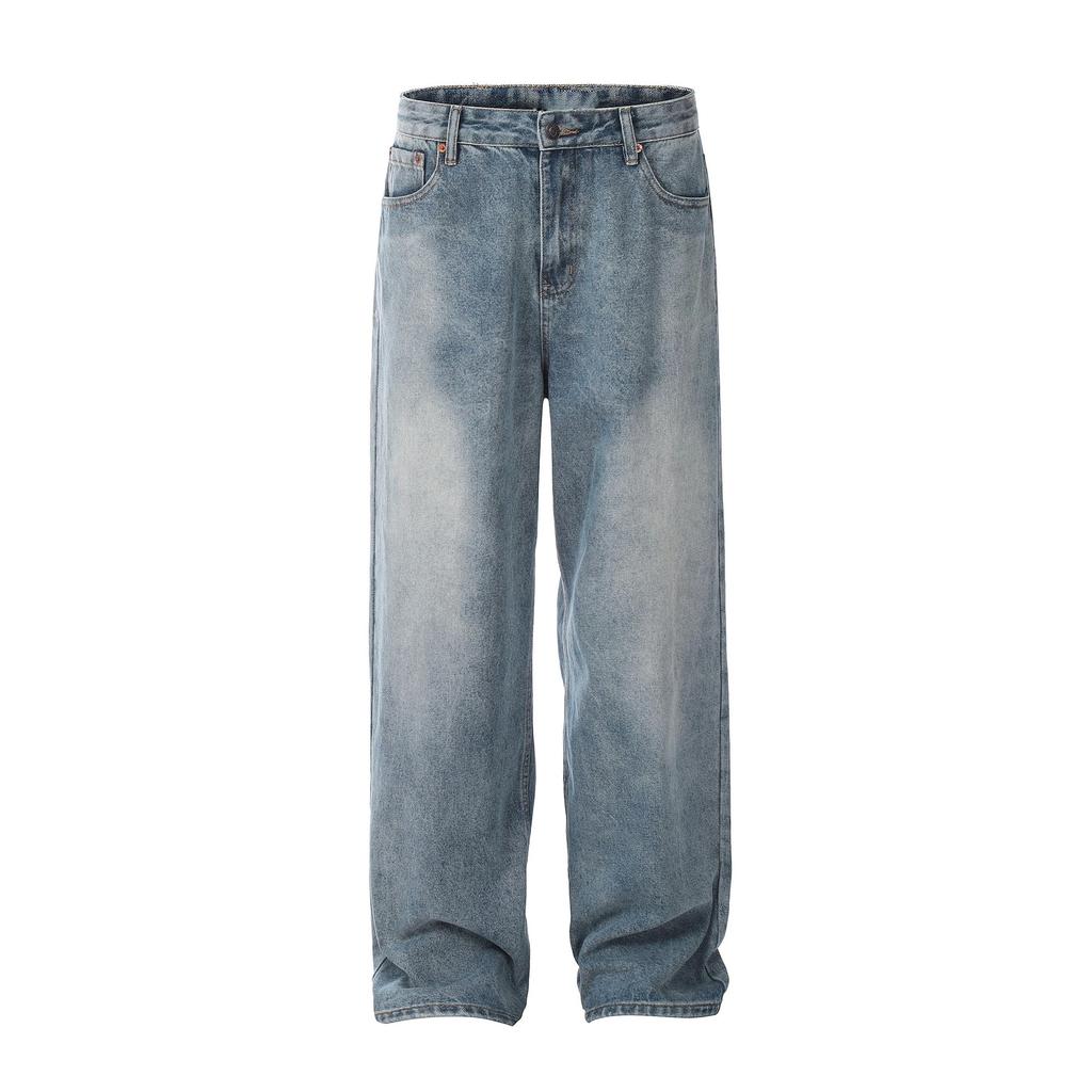 American Retro Vintag Jeans Men and Women Spring and Autumn Loose Baggy Wide Leg Cleanfit Pants Trendy Brand