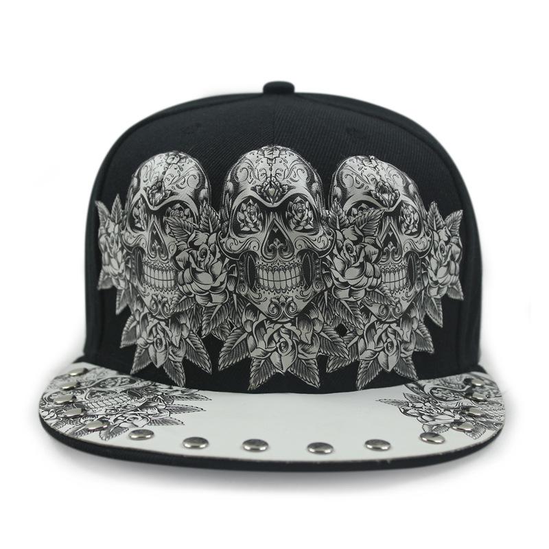 Men Hats Hip Hop Snapback Fancy Rivet Baseball Caps Street Dance Trendy Men's and Women's Flat Hat