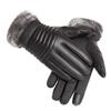 Leather Gloves Men's Winter Cycling Windproof Waterproof Piled Thickened Warm Motorcycle Riding Gloves Winter Touch Screen