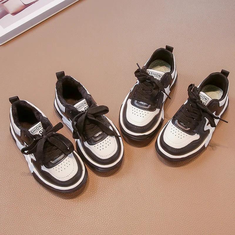 2024 Children Sports Shoes for Girls Boys Winter New Fashion Korean Style Soft Bottom Anti-slippery Versatile Chic Casual Shoes