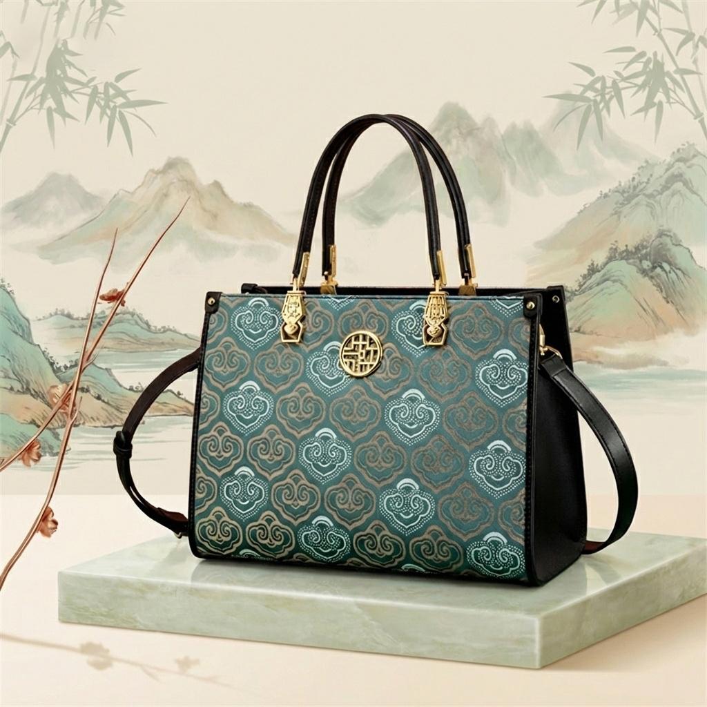 

MENDY Chinese Style Embroidery Bag Traditional Chinese Design Luxury Women s Top Handle Bag Shoulder Bag Mom Bag Stylish Handbag