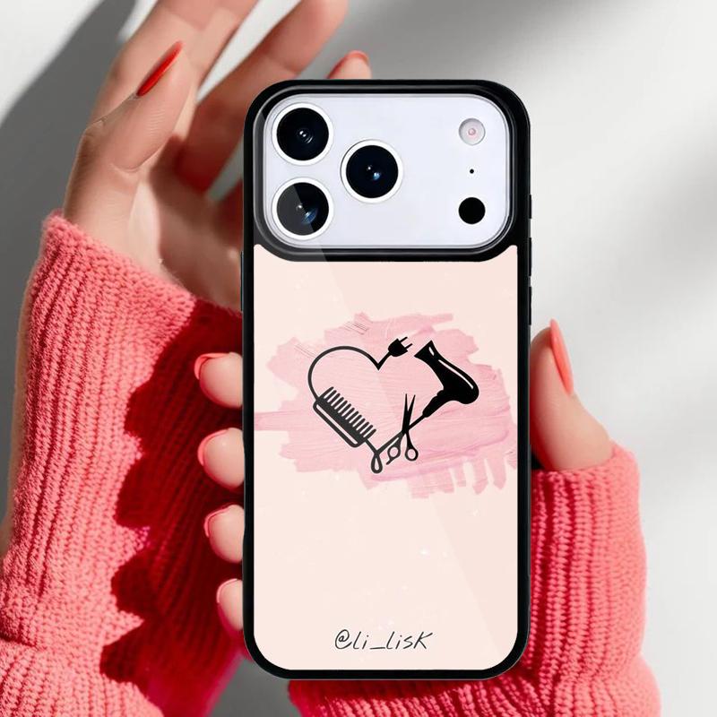 Hair Stylist Scissors Brush switch Novelty Fundas Phone Case for iPhone 17 16 15 14 13 Pro Max Back Cover for 12 11 Pro Coque