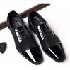 Classic Men Dress Shoes For Men Oxfords Patent Leather Shoes Lace Up Formal Black Leather Wedding Party Shoes