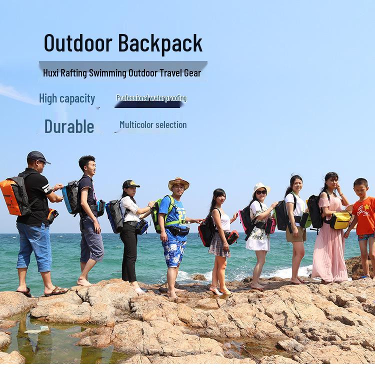 Outdoor Waterproof Multipurpose Backpack for Rafting, Mountaineering, and Swimming with Folding Water Bladder
